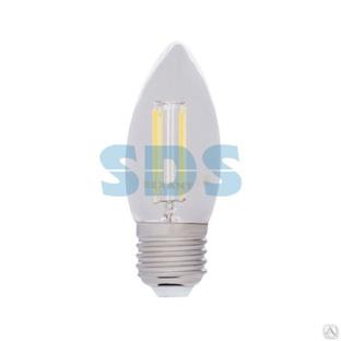 Лампа светодиодная филаментная Свеча CN35 9,5Вт 950Лм 4000K E27 прозрачная колба REXANT 
