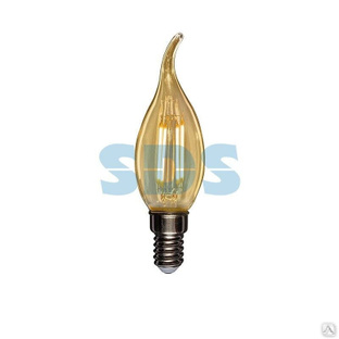 Лампа светодиодная филаментная Свеча на ветру CN37 9,5Вт 950Лм 2400K E14 золотистая колба REXANT 