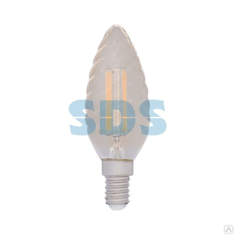 Лампа светодиодная филаментная Витая свеча LCW35 7,5Вт 600Лм 2400K E14 золотистая колба REXANT
