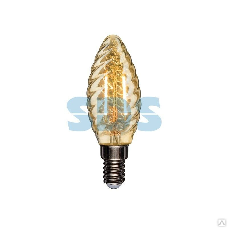 Лампа светодиодная филаментная Витая свеча LCW35 9,5Вт 950Лм 2400K E14 золотистая колба REXANT