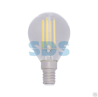 Лампа светодиодная филаментная Шарик GL45 7,5Вт 600Лм 4000K E14 диммируемая, прозрачная колба REXANT 