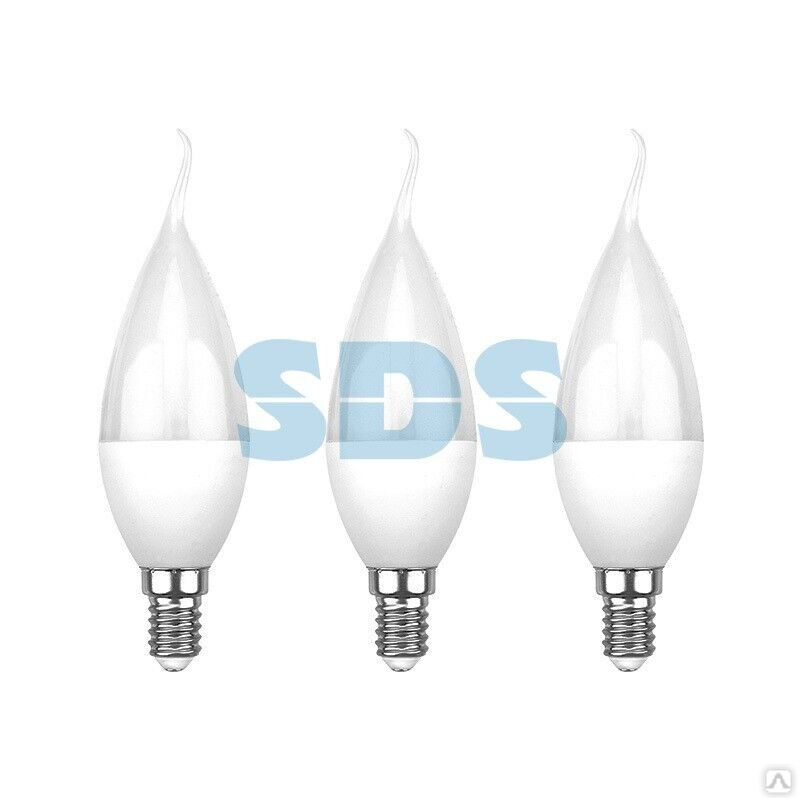 Лампа светодиодная REXANT Свеча на ветру (CW) 7.5 Вт E14 713 Лм 6500 K холодный свет (3 шт./уп)