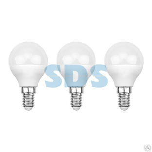 Лампа светодиодная REXANT Шарик (GL) 9.5 Вт E14 903 Лм 2700 K теплый свет (3 шт./уп) 
