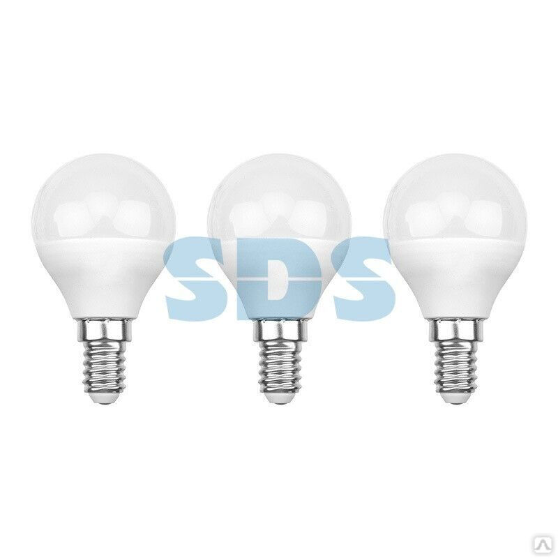 Лампа светодиодная REXANT Шарик (GL) 7.5 Вт E14 713 Лм 6500 K холодный свет (3 шт./уп)