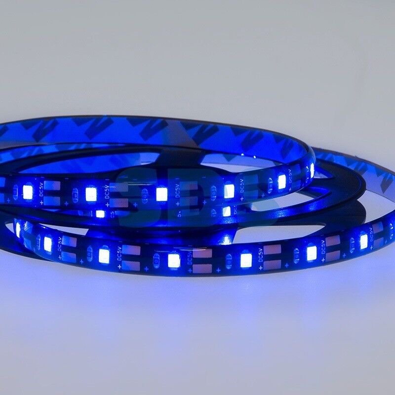 LED лента 1м с USB коннектором 5 В, 8 мм, IP65, SMD 2835, 60 LED/m, цвет свечения синий LAMPER