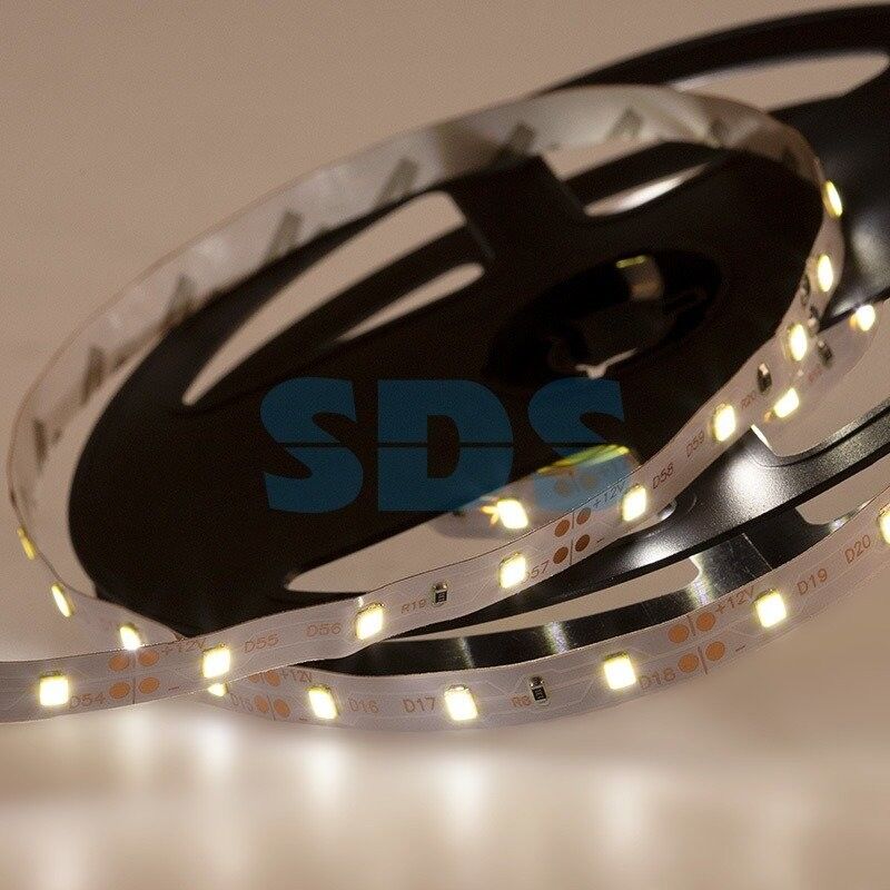 LED лента 5м открытая, 8 мм, IP23, SMD 2835, 60 LED/m, 12 V, цвет свечения белый LAMPER