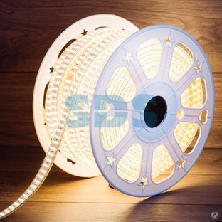 LED лента 220 В, 7.5x20 мм, IP67, SMD 2835, 276 LED/m, цвет свечения теплый белый, 50 м 