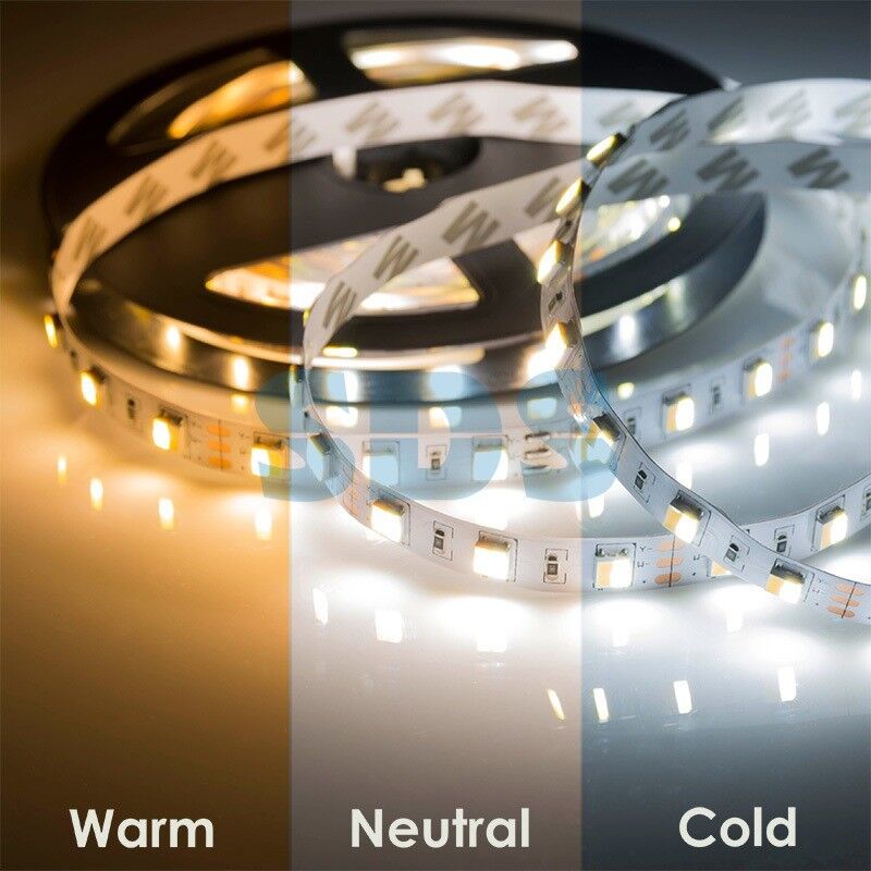 LED лента 5м White Mix, 12 В, 12 мм, IP65, SMD 5050, 60 LED/m, цвет свечения белый (6000 К) + цвет свечения теплый белый