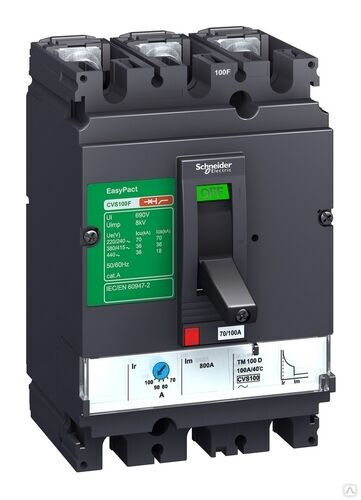 LV510307 Силовой автомат Schneider Electric EasyPact CVS 100, TM-D, 25кА, 3P, 100А