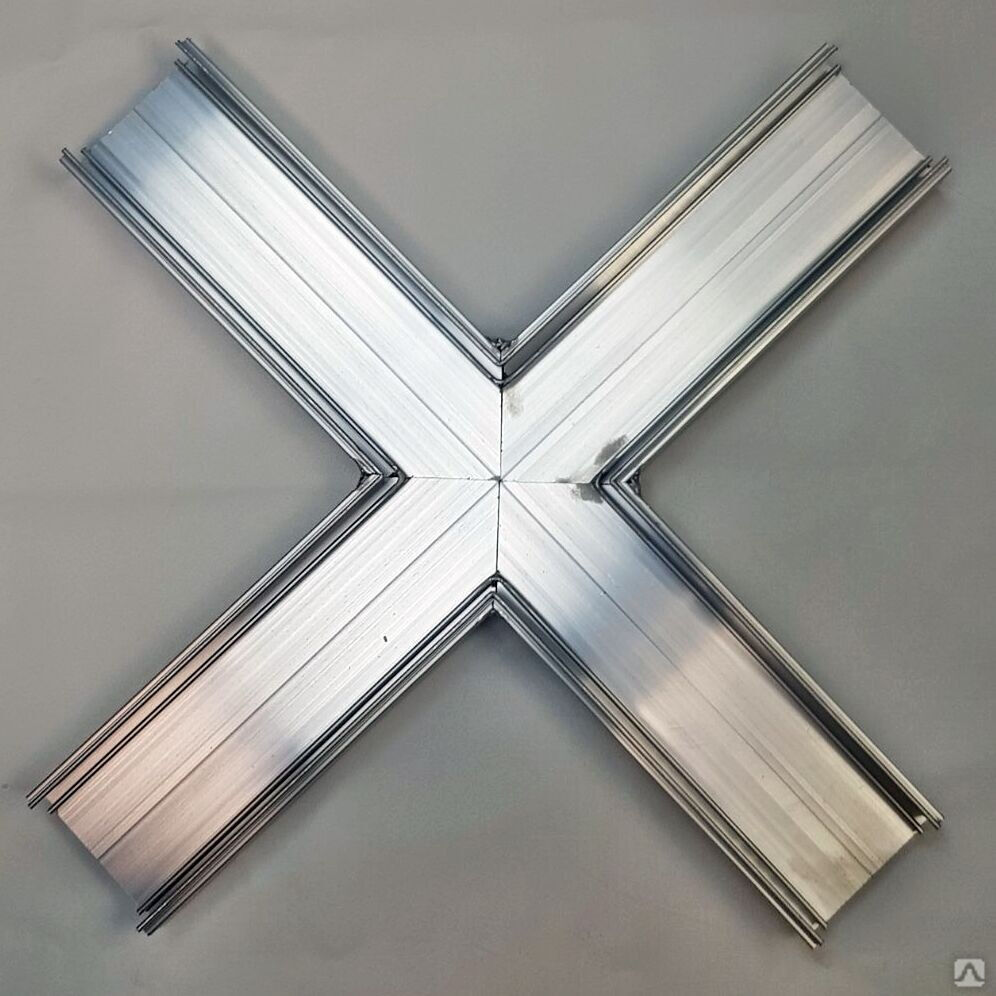 Крестовина из профиля Flexy LINE 50 для натяжных потолков без покраски алюминий