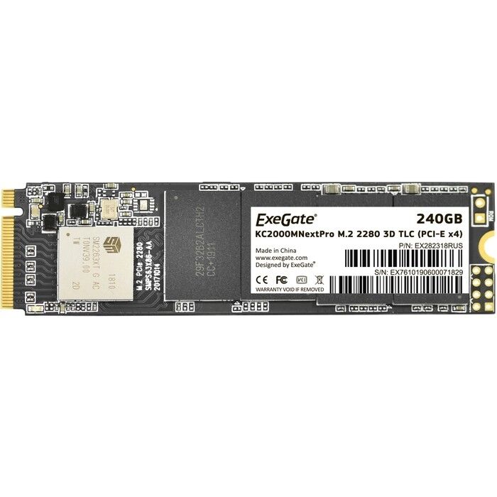 ExeGate SSD M.2 240GB ExeGate NextPro KC2000TP240 (PCIe Gen3x4, NVMe, 22x80mm, 3D TLC) [EX282318RUS] EXEGATE