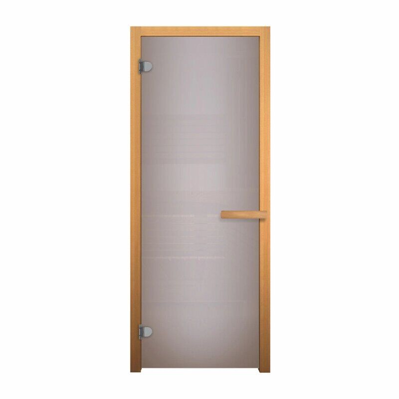 Дверь стекло Сатин Матовая 1800х700 (6мм, 2 петли 716 GB) (Осина) Везувий Двери для бани и сауны