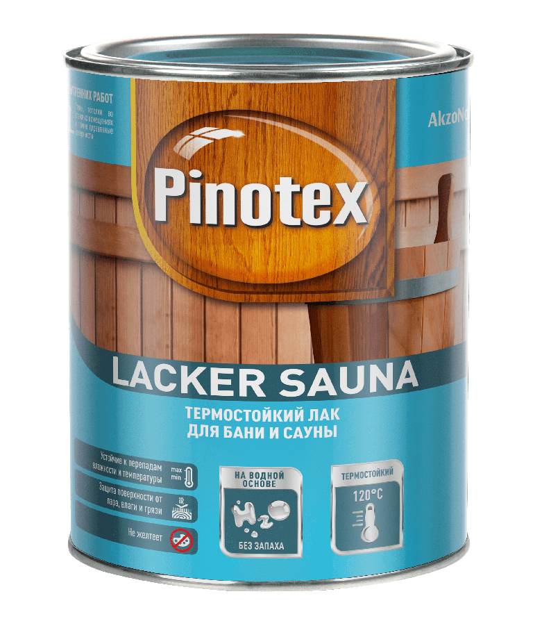 Лак Пинотекс Lacker SAUNA 20 полуматовый на водной основе 1 л /6 5254107