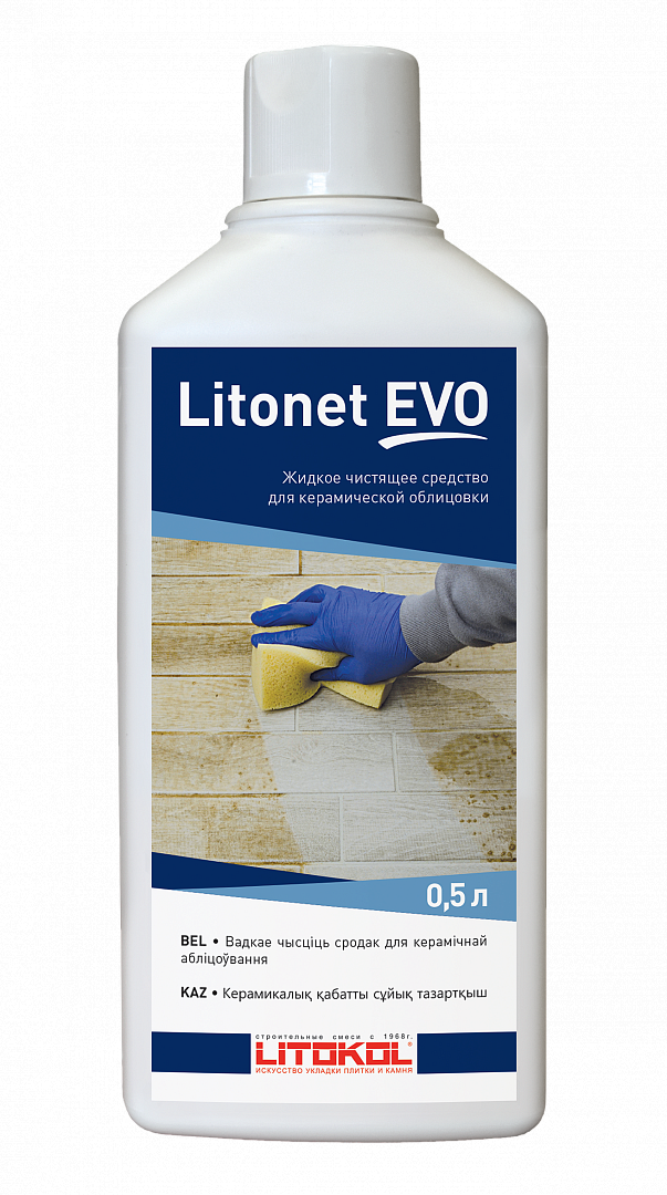 Концентрированный жидкий моющий состав LITOKOL LITONET EVO для удаления остатков эпоксидных затирок, 0,5 л.