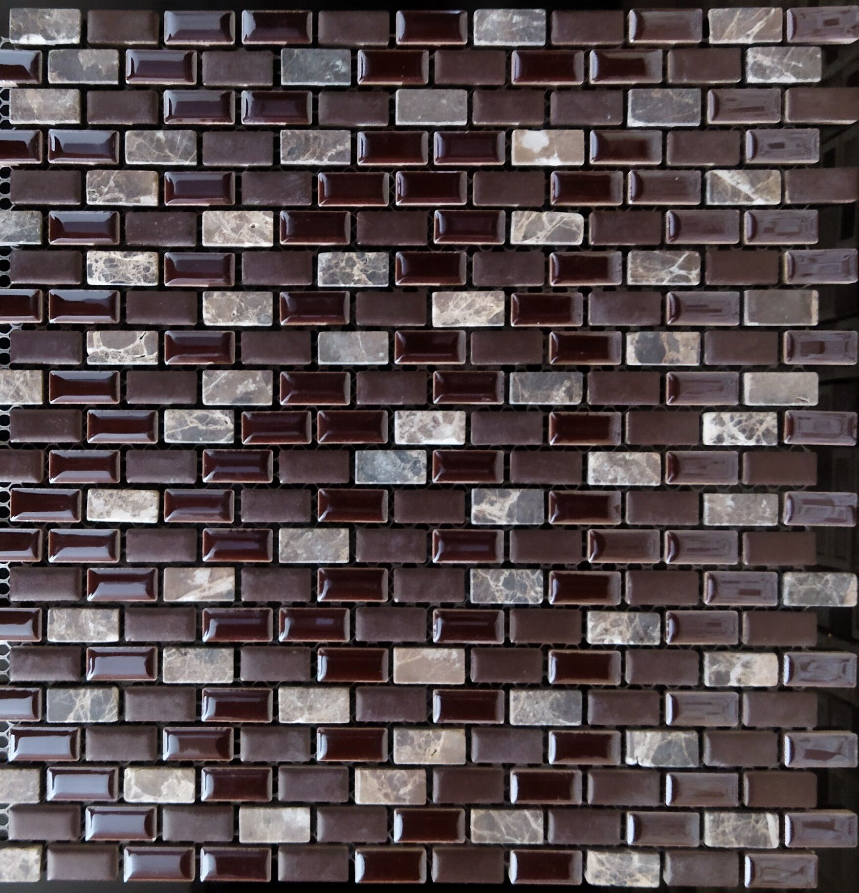 Мозаика 111 Tonomosaic керамика камень коричневая