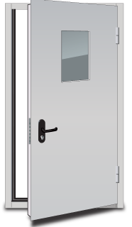Дверь противопожарная однопольная 2100x900 мм с остеклением 400x300