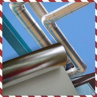 Стекло фольма ткань Foilglass фоилгласс изоляция для обмотки труб теплотрасс фольга и стеклоткань