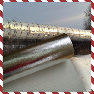 Стекло фольма ткань Foilglass фоилгласс изоляция для обмотки труб теплотрасс фольга и стеклоткань