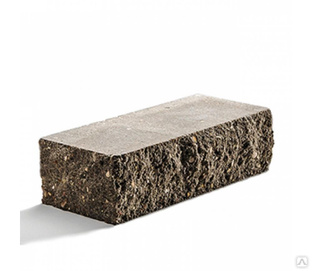 Кирпич бетонный полнотелый угловой колотый, коричневый, 230 х 100 х 65 мм, цена за шт 