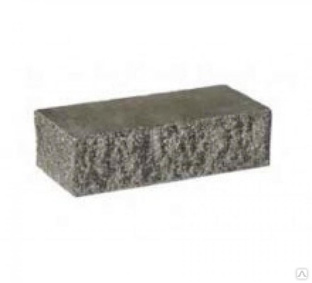 Кирпич бетонный полнотелый угловой колотый, цвет графит 230*100*65, цена за шт 