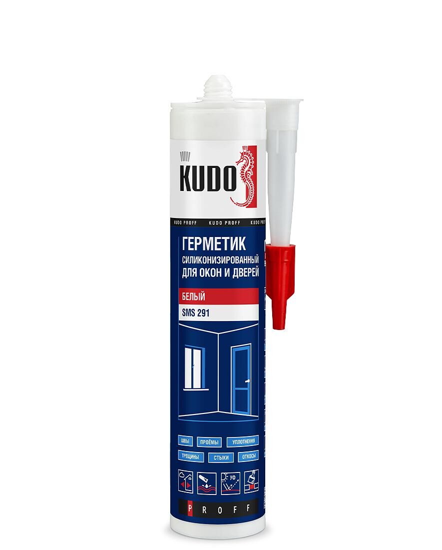 Силиконизированный профессиональный герметик KUDO® PROFF для окон и дверей SMS 291