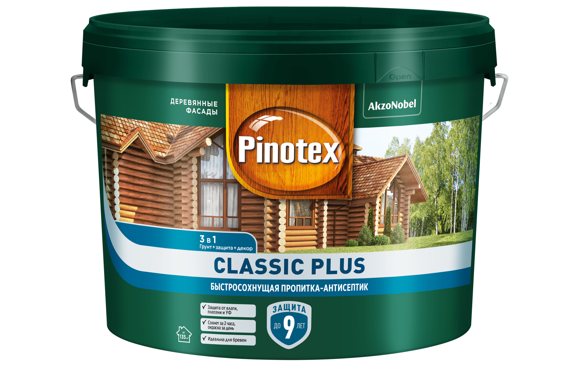 Pinotex CLASSIC plus 3 в 1 пропитка Красное дерево 9 л. 5479762 / 5727929