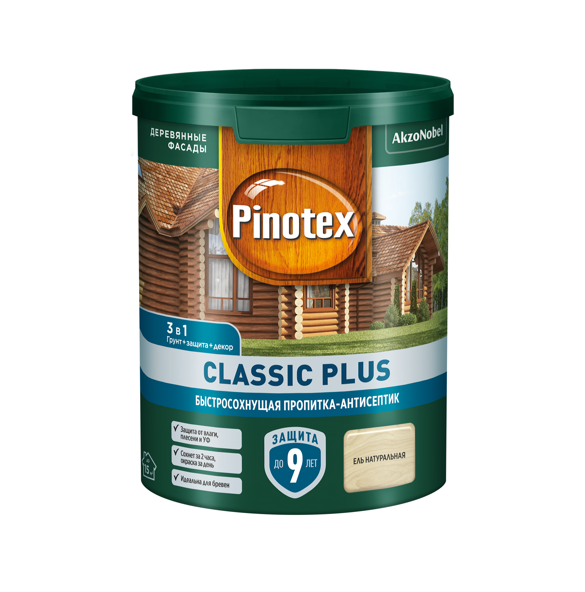 Pinotex CLASSIC plus 3 в 1 пропитка Ель натуральная 0,9 л. 5479950 / 5727790