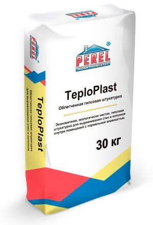 Гипсовая штукатурка TeploPlast облегченная, Perel, 30 кг