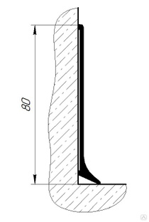 Заглушка ПВХ правая+левая пара серый 80х11 мм 