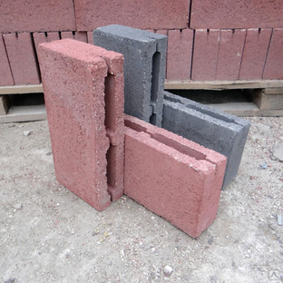 Камень перегородочный бетонный "12-ка" цветной 200х200х400 