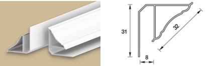Профиль Плинтус 8мм для панелей 3,0м 001-G Белый гладкий Идеал Ламини/25