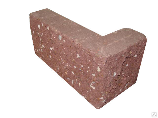 Камень бетонный облицовочный колотый "Девятка Угловая" цветной 95х190х190