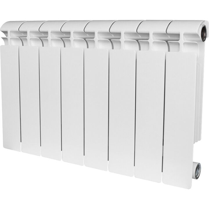 Радиатор алюминиевый STOUT ALPHA 350 8 секций боковое подключение (белый RAL 9016) 1