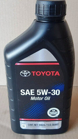 Масло моторное синтетическое TOYOTA Motor Oil 5w30 SP/SN Plus/SN 0.946л Америка, Пластиковая канистра
