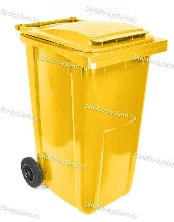 Контейнер для мусора 240 л с крышкой (Желтый)
