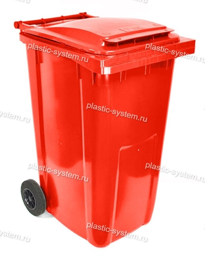 Контейнер для мусора 240 л с крышкой (Красный)