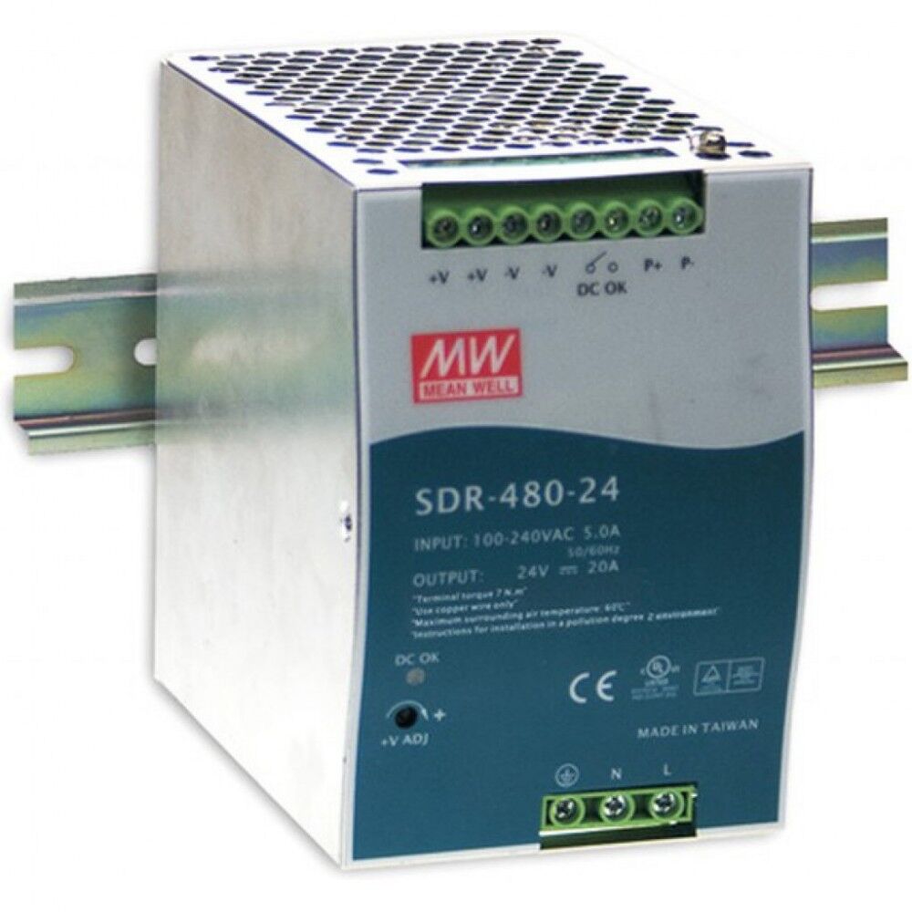 SDR-480-24, Преобразователь AC-DC на DIN-рейку 480 Вт