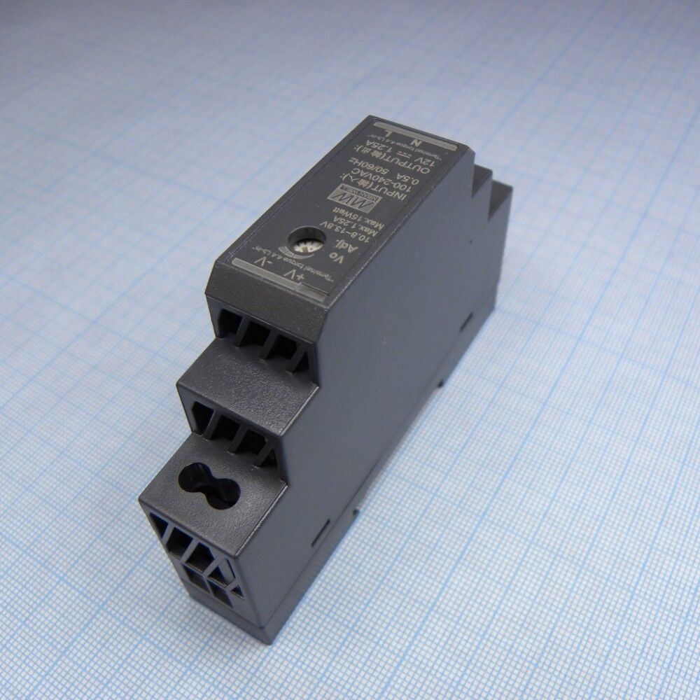 HDR-15-12, Преобразователь AC-DC на DIN-рейку 15 Вт