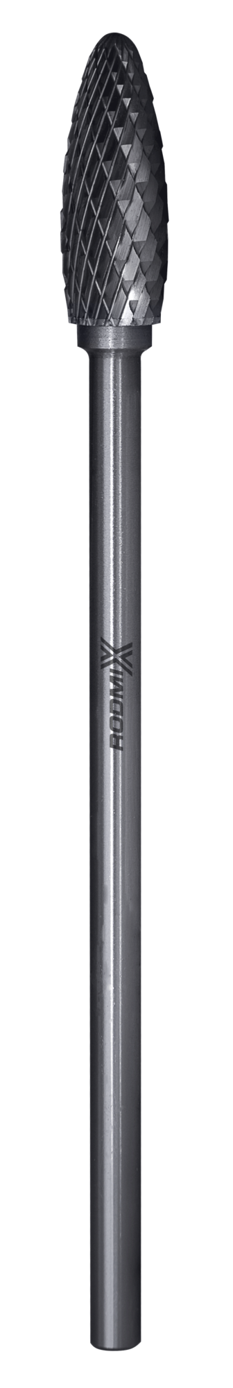 Твердосплавная борфреза по металлу тип H пламевидная удлиненная 8х20 L150 М6 мм двойная насечка 1