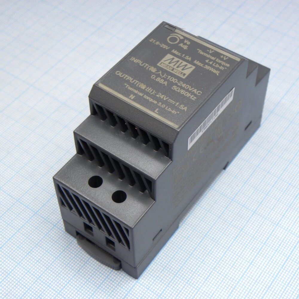HDR-30-24, Преобразователь AC-DC на DIN-рейку 36 Вт