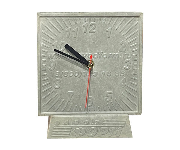 Квадратные часы «ZavodForm» №3 бетонные 180х180х40