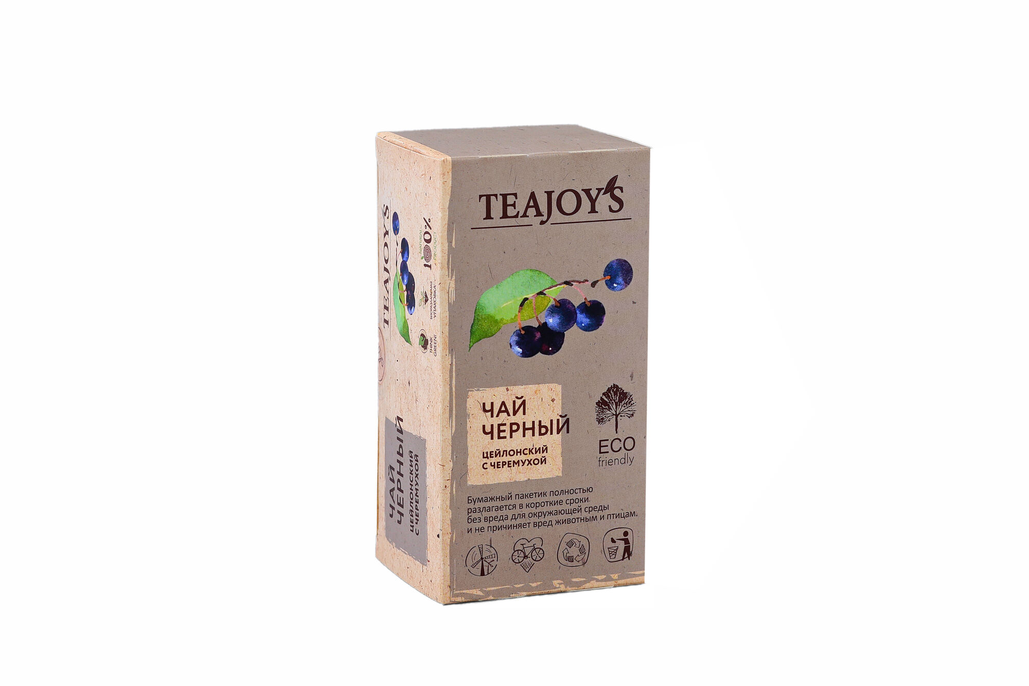 Чай TeaJoy`S черный цейлонский с черемухой 25х2,0 (в коробке 24 шт)