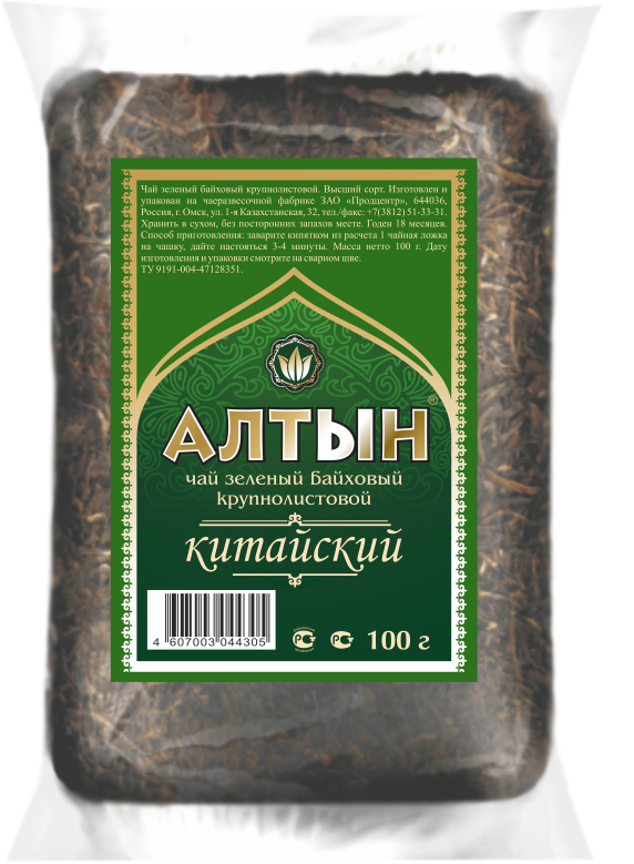 Чай Алтын Зеленый мягкая упаковка 100 (в коробке 24 шт)