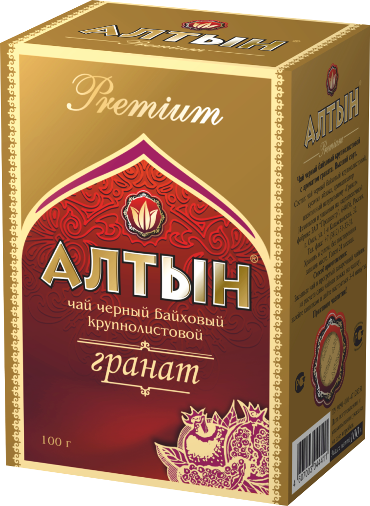 Чай Алтын Премиум черный Гранат 100 (в коробке 32 шт)