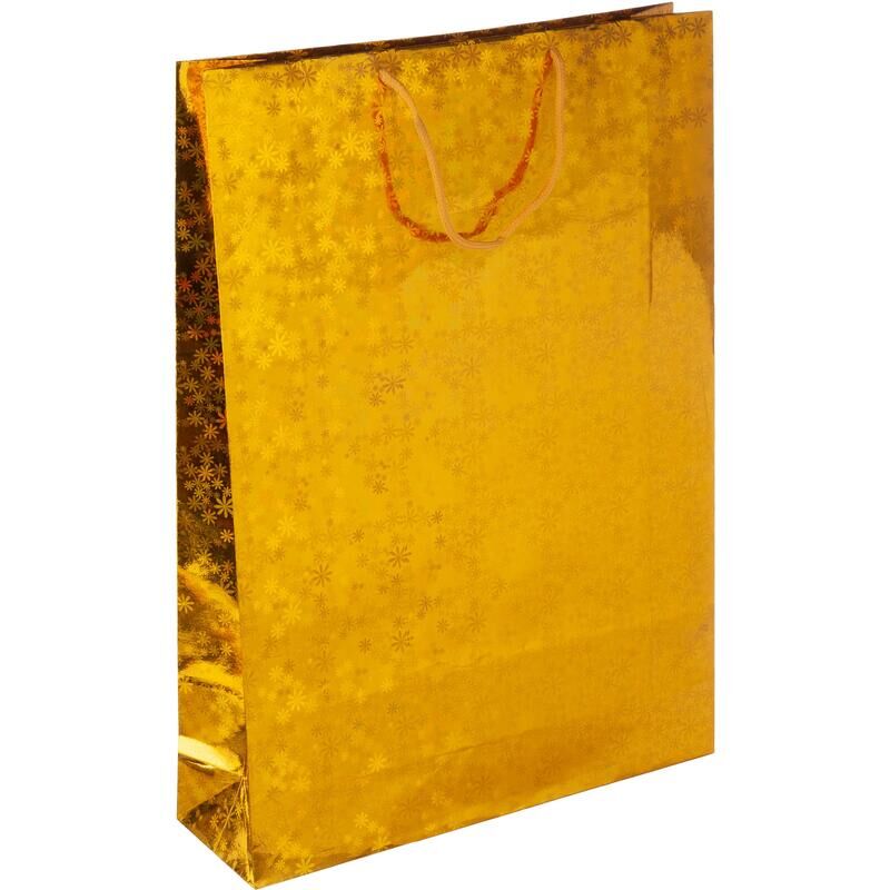 Пакет подарочный голографический (45x32x10 см, GBZ092 gold) NoName