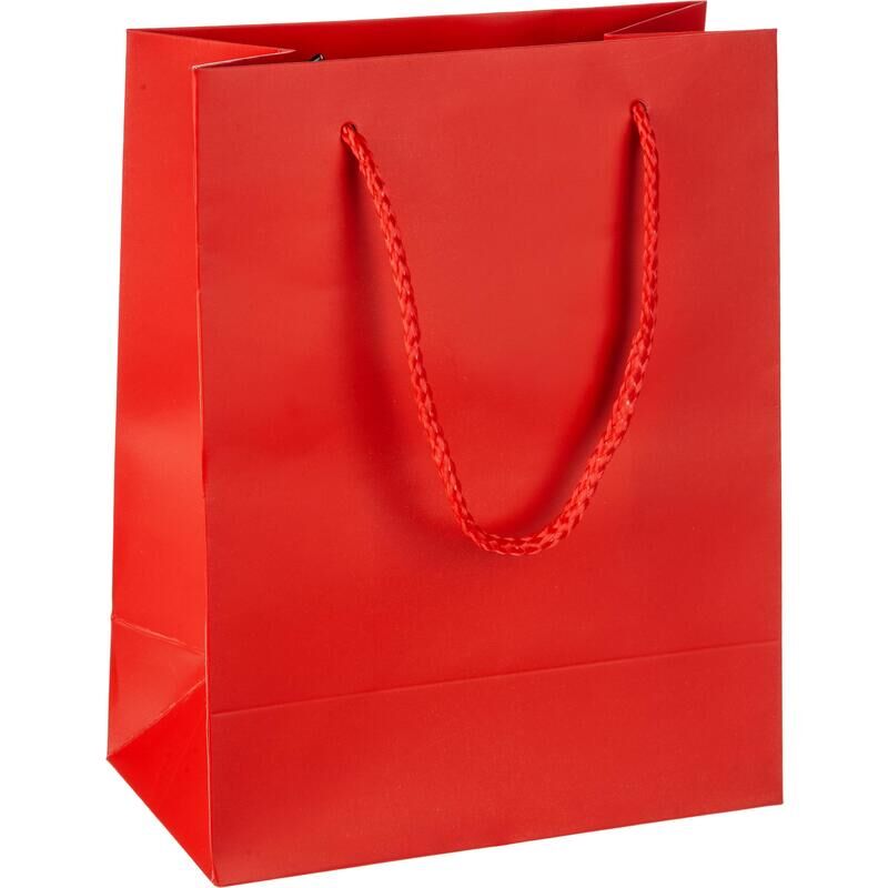 Пакет подарочный ламинированный красный (23х18х10 см) NoName