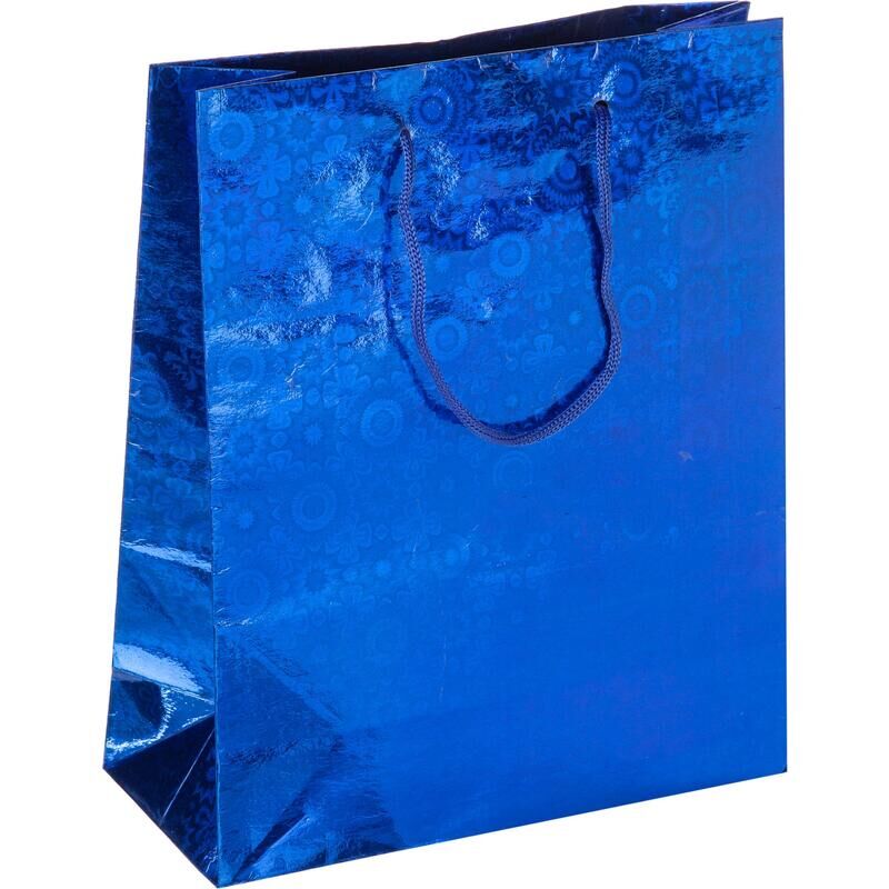 Пакет подарочный голографический (21x18x8 см, GBZ092 blue) NoName