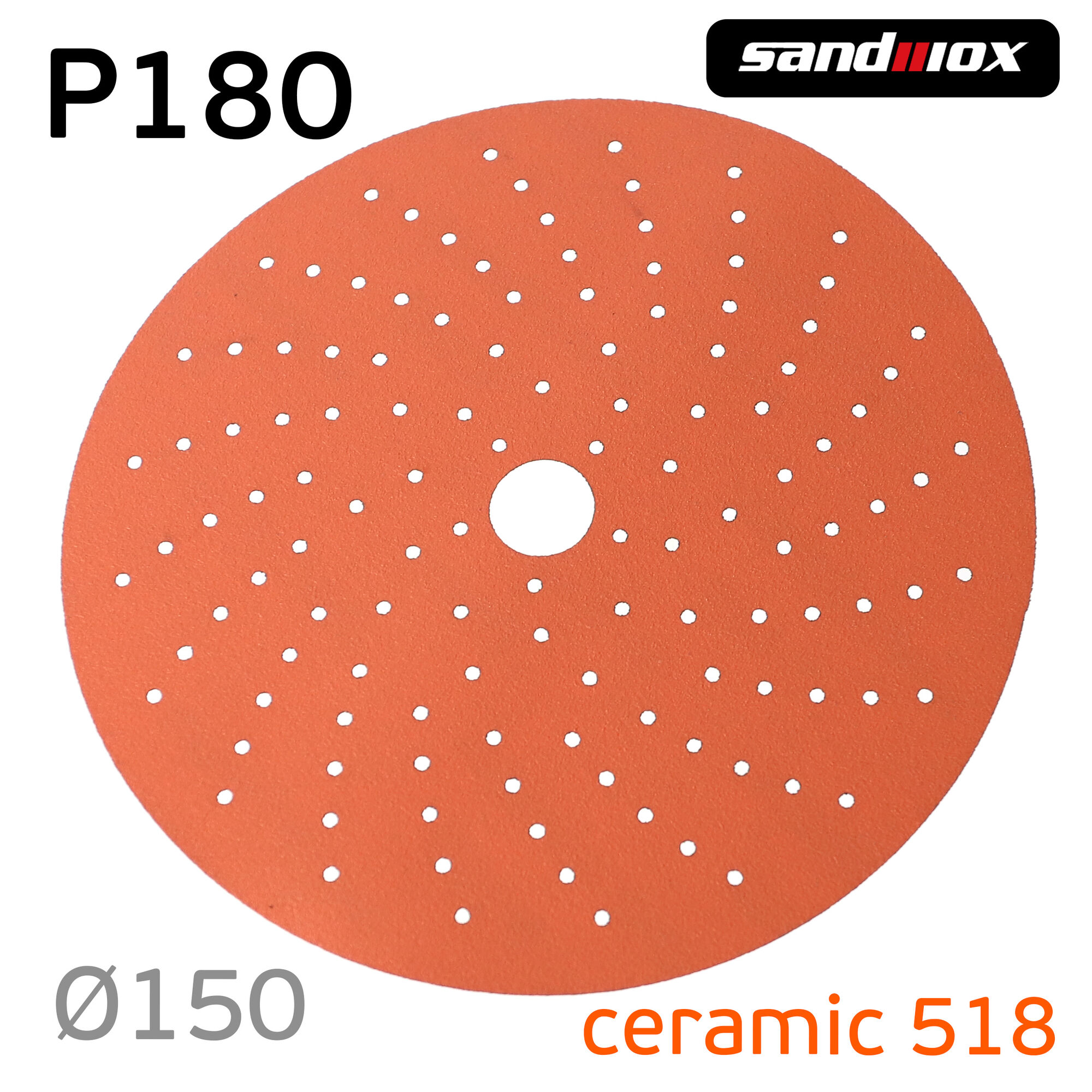 Круг Sandwox 518 (P180; 150мм) Orange Ceramic керамика multihole