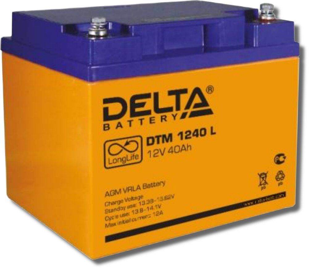 Аккумуляторная батарея 12-40 (12В, 40Ач) Delta DTM 1240 L