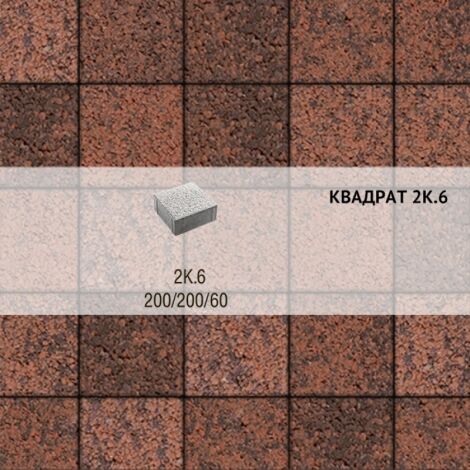 Плитка тротуарная Выбор, квадрат, листопад гранит, 200х200х60 мм,2К.6 Клинкер